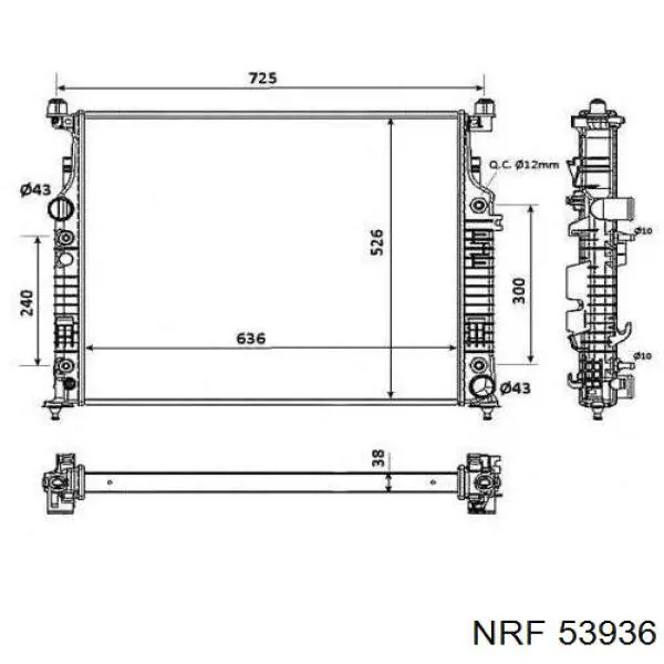 53936 NRF радіатор охолодження двигуна