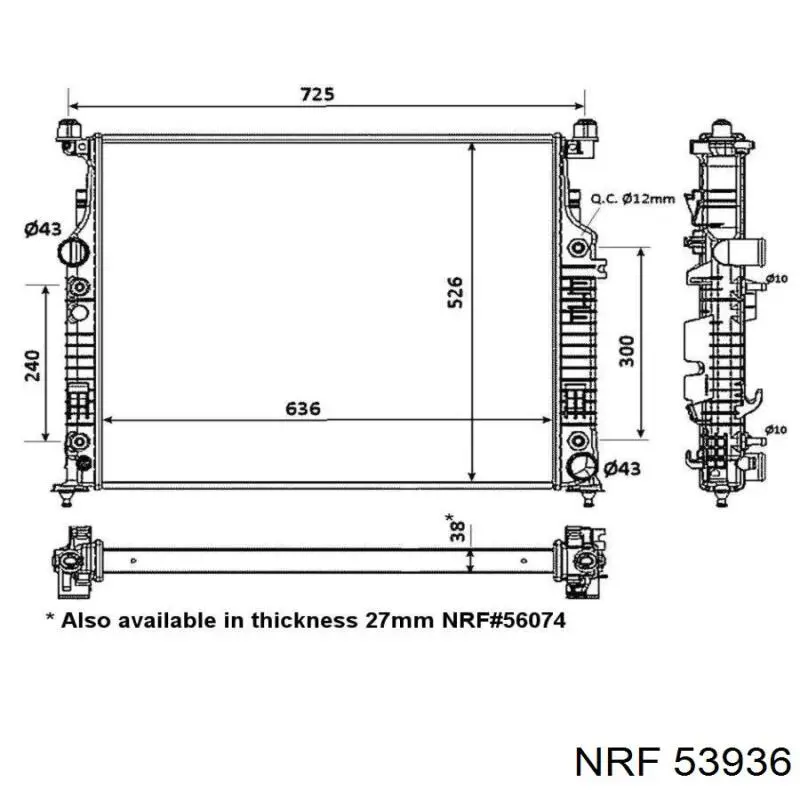 Купити 53936 NRF Радіатор двигуна
