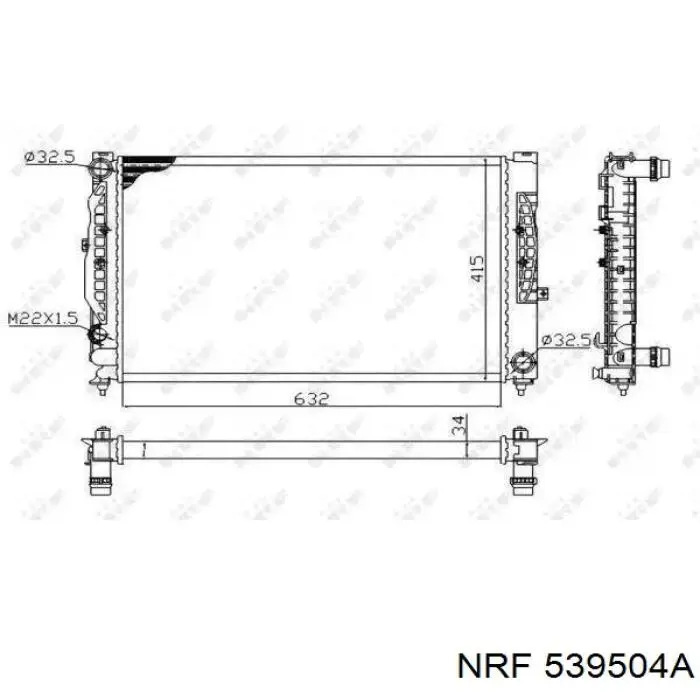 Радіатор основний NRF 539504A ціна, від 62.08 USD