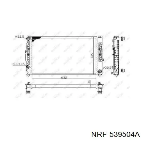 Радіатор охолодження двигуна 539504A NRF