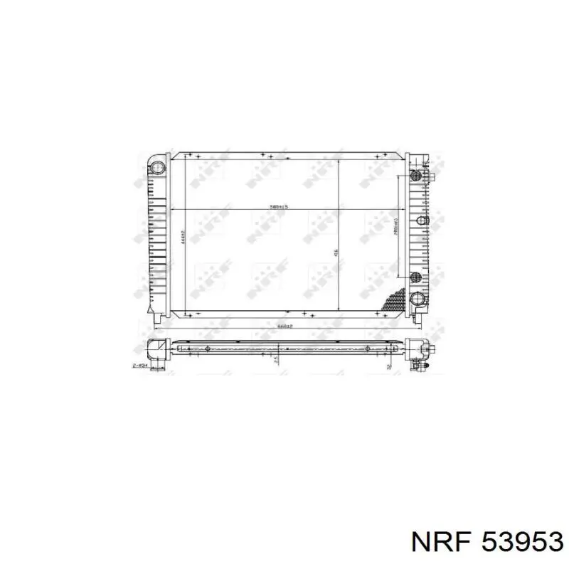 Радіатор охолодження двигуна 53953 NRF