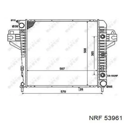 53961 NRF радіатор охолодження двигуна