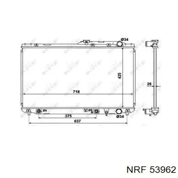 Купити 53962 NRF Радіатор двигуна