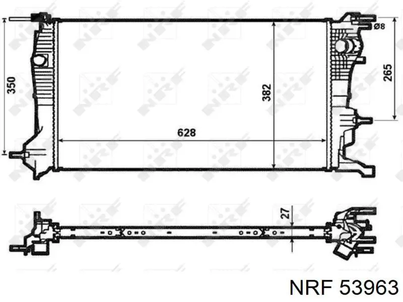 53963A NRF радіатор охолодження двигуна