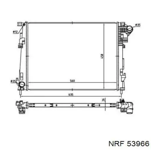 Купити 53966 NRF Радіатор двигуна