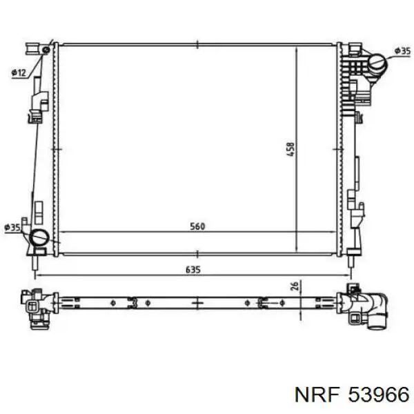 53966 NRF радіатор охолодження двигуна