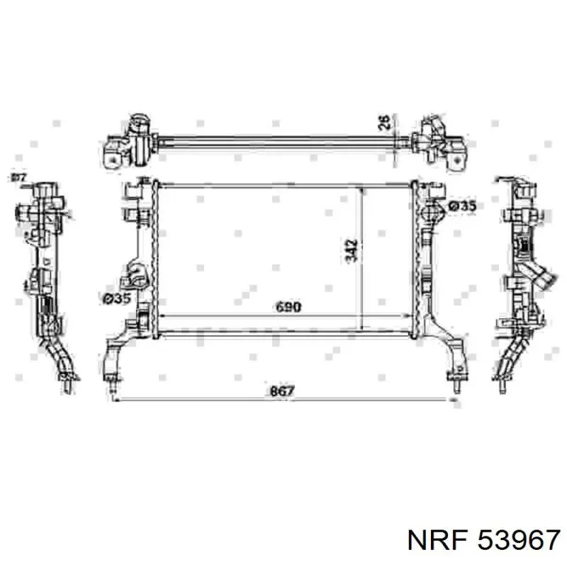 53967 NRF радіатор охолодження двигуна