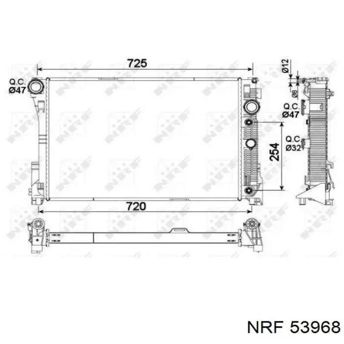 53968 NRF радіатор охолодження двигуна