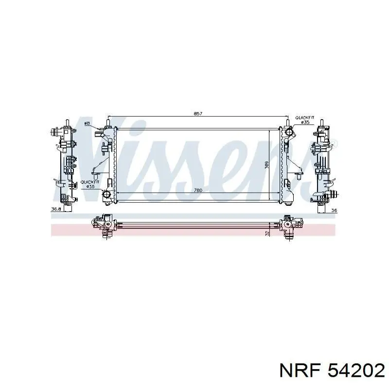 Радіатор основний NRF 54202 ціна, від 125.51 USD