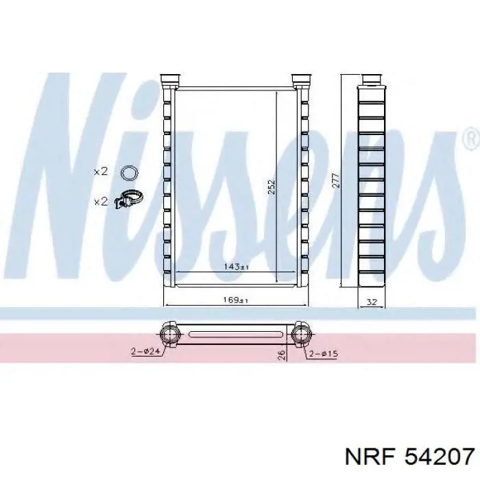 54207 NRF Радіатор опалювача салону