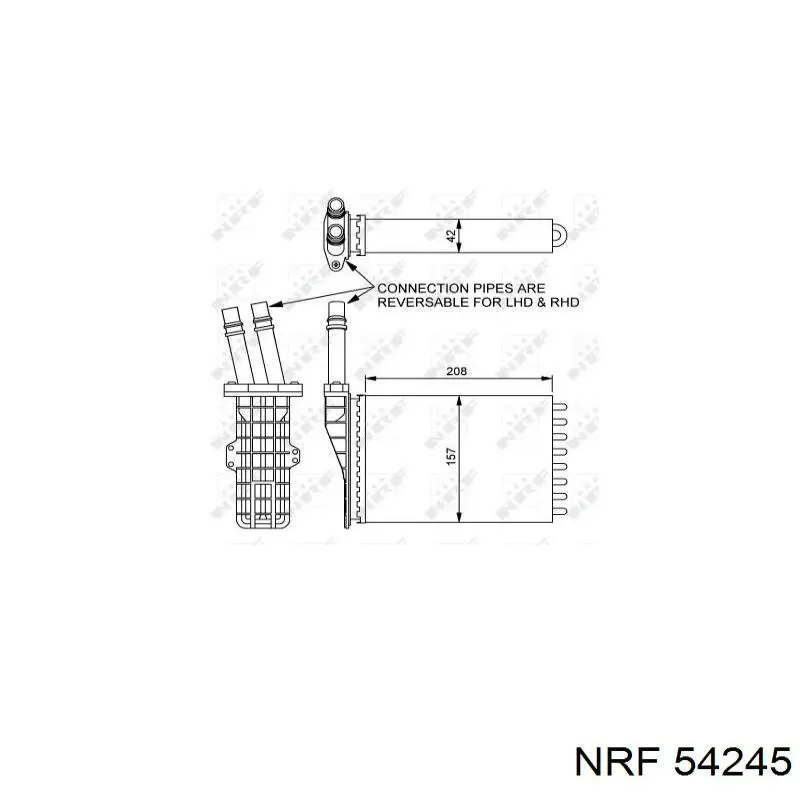 Радіатор пічки 54245 NRF