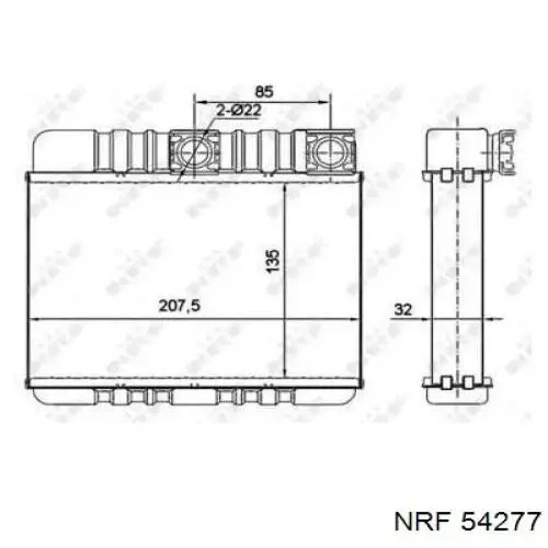 Радіатор пічки (обігрівача) 54277 NRF