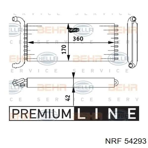 Радіатор пічки (обігрівача) NRF 54293 ціна, від 65.30 USD