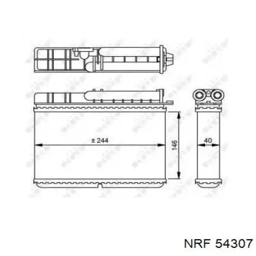 Радіатор пічки 54307 NRF