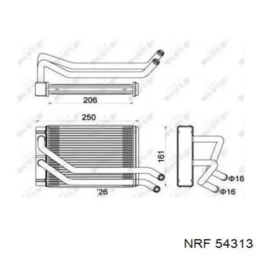 54313 NRF радіатор пічки (обігрівача)