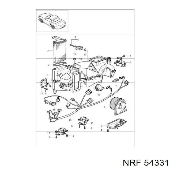 54331 NRF Радіатор опалювача салону