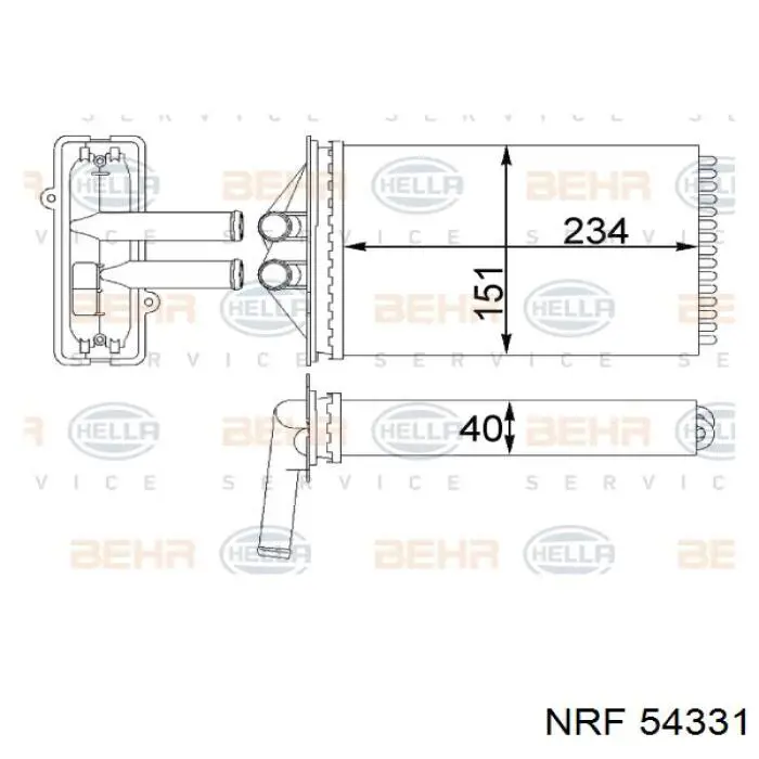 Радіатор пічки (обігрівача) NRF 54331 ціна, від 62.88 USD