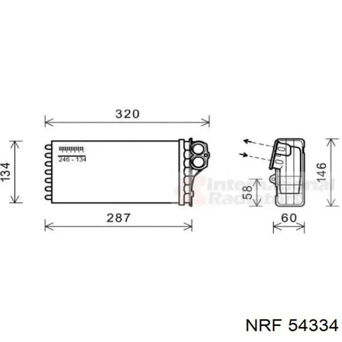 54334 NRF Радіатор опалювача салону