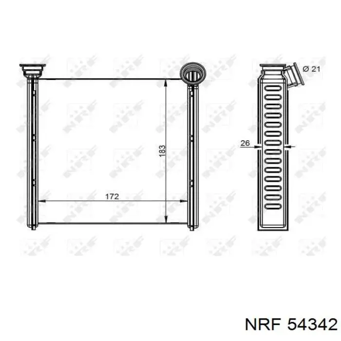 Радіатор пічки (обігрівача) 54342 NRF