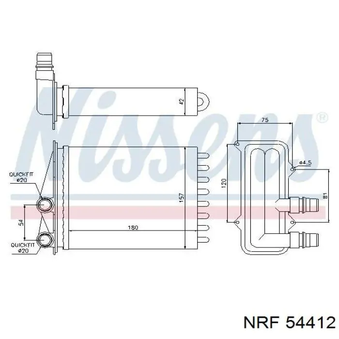 Радіатор пічки 7701065763 Renault (RVI)