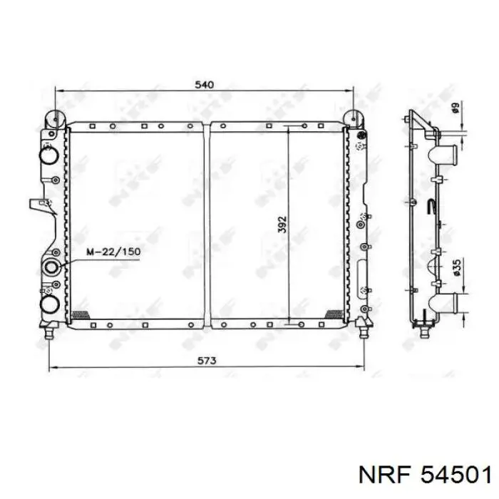 54501 NRF радіатор охолодження двигуна