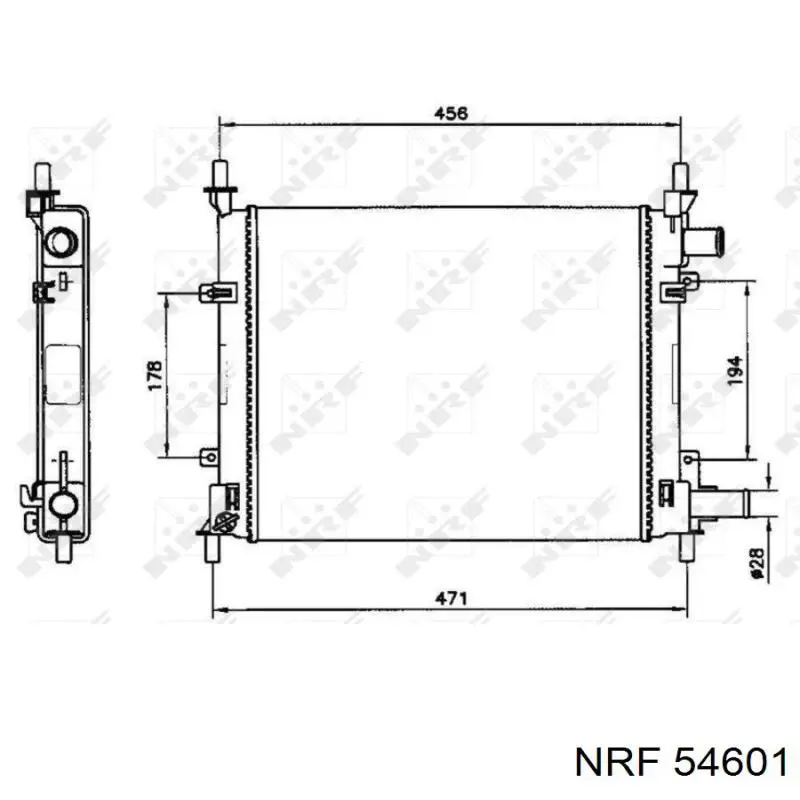 54601 NRF радіатор охолодження двигуна