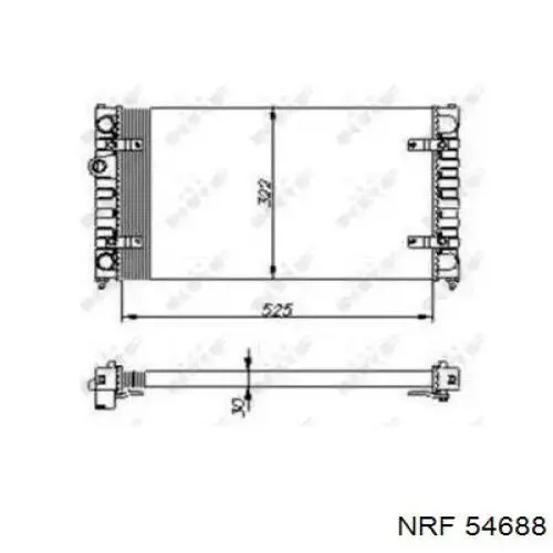 Радіатор охолодження двигуна 54688 NRF