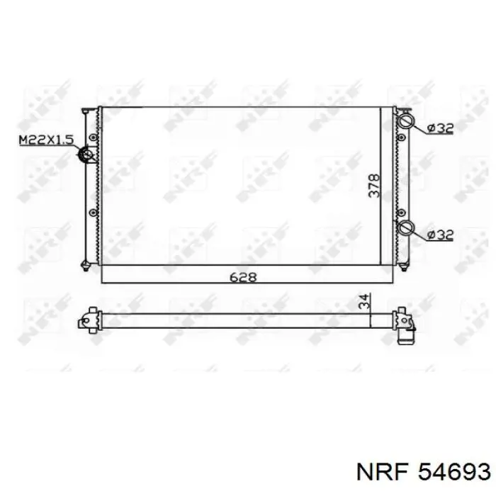 54693 NRF радіатор охолодження двигуна