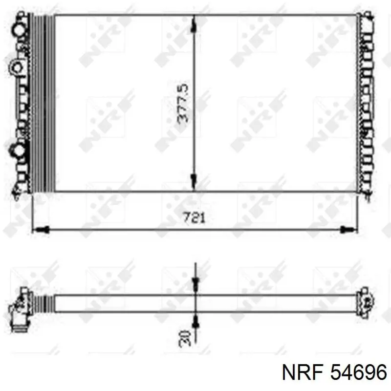 Радіатор охолодження двигуна 54696 NRF