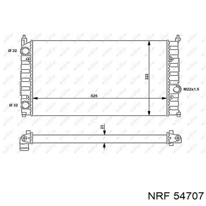 54707 NRF радіатор охолодження двигуна