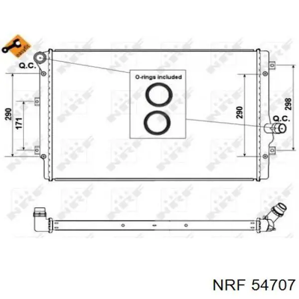 Купити 54707 NRF Радіатор двигуна