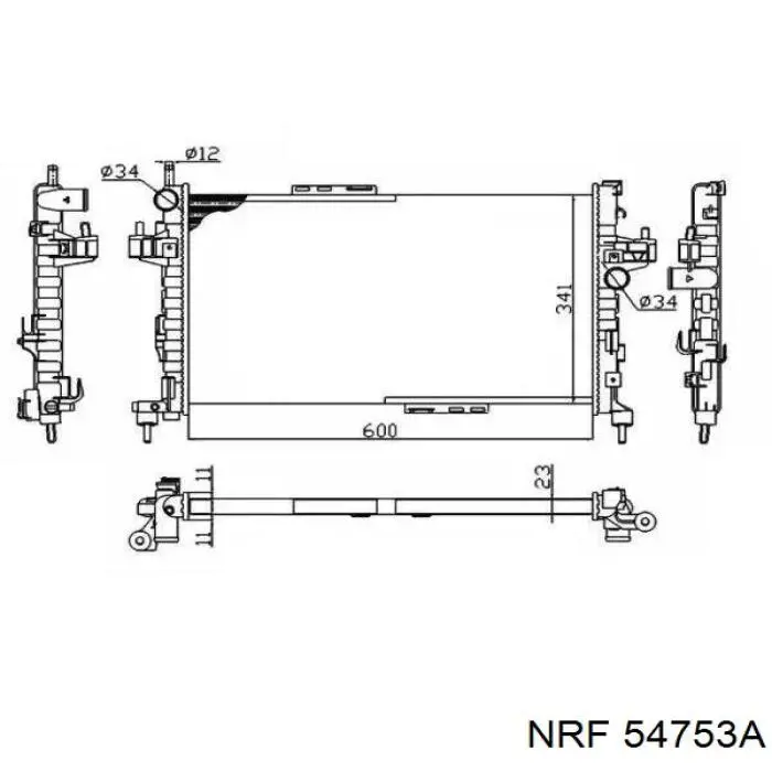 Радіатор основний NRF 54753A ціна, від 65.63 USD