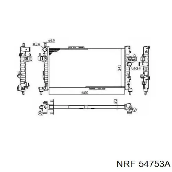 54753A NRF радіатор охолодження двигуна