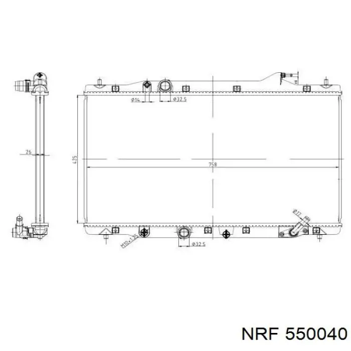 Купити 550040 NRF Радіатор двигуна