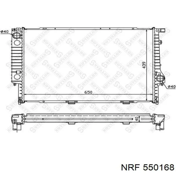 Радіатор охолодження, додатковий NRF 550168 ціна, від 287.40 USD