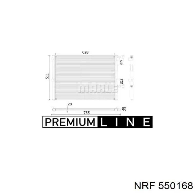 550168 NRF Радіатор охолодження двигуна, додатковий