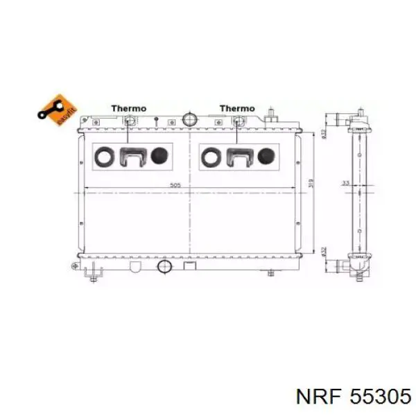 55305 NRF радіатор охолодження двигуна