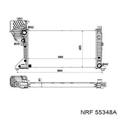 55348A NRF Радіатор охолодження двигуна
