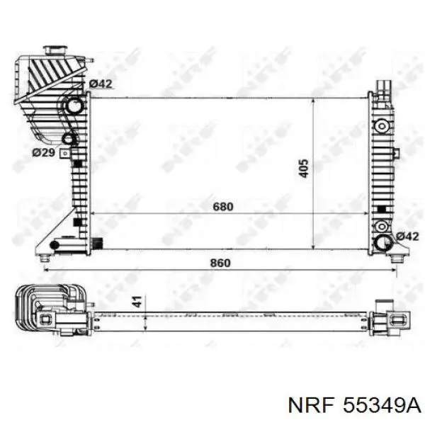 Купити 55349A NRF Радіатор двигуна