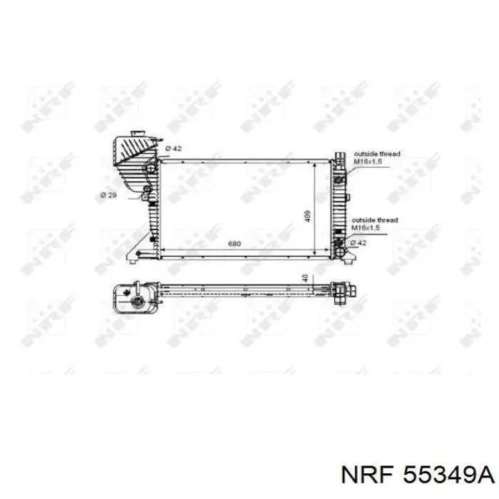 55349A NRF Радіатор охолодження двигуна