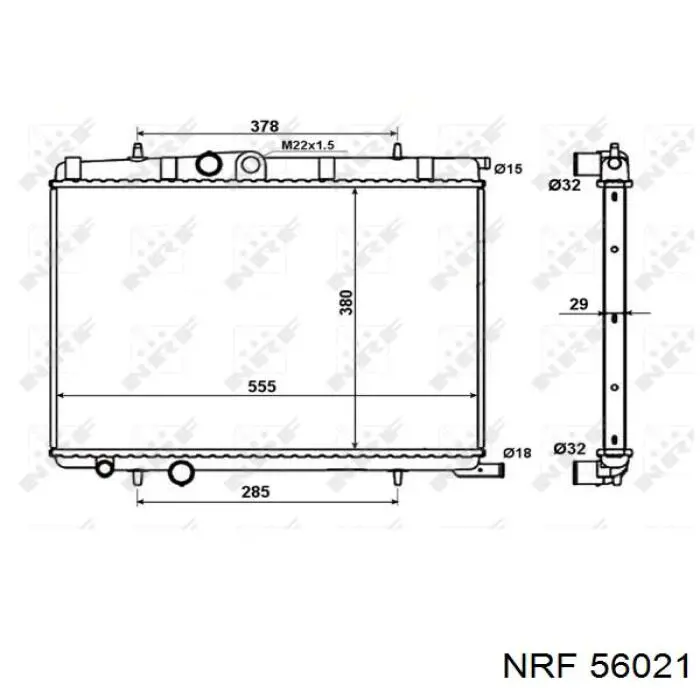 Радіатор охолодження двигуна 56021 NRF