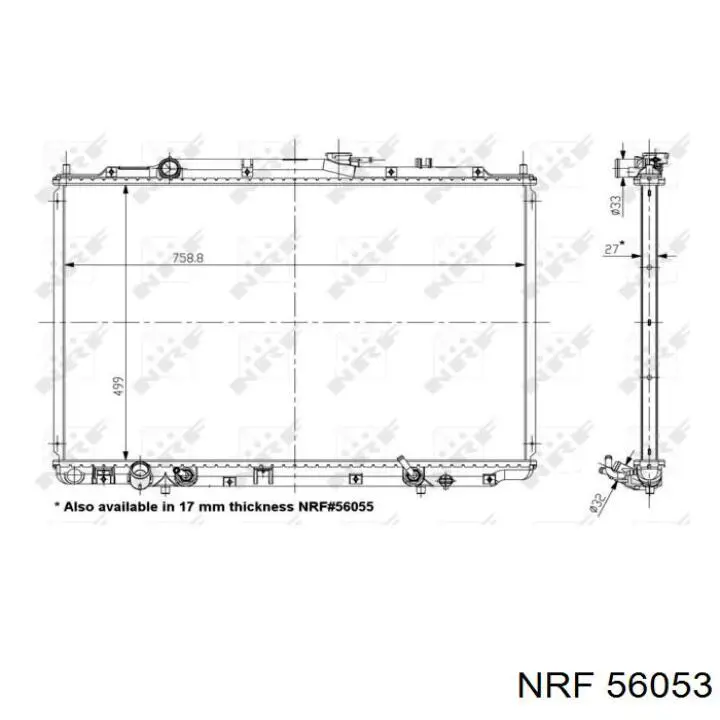 56053 NRF радіатор охолодження двигуна