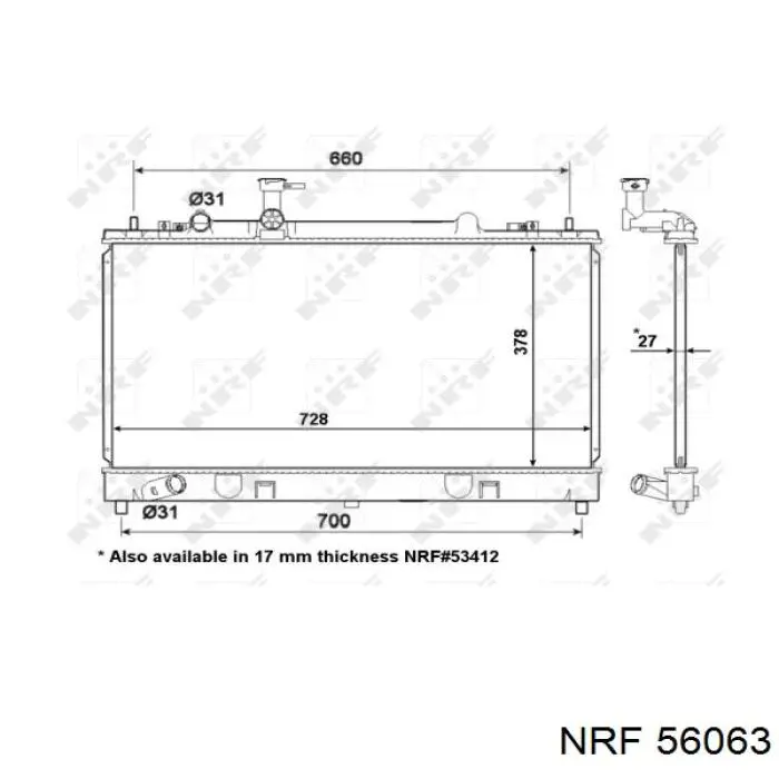 Радіатор основний Mazda L32715200A ціна, від 102.44 USD