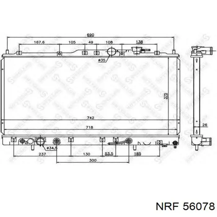 56078 NRF радіатор охолодження двигуна