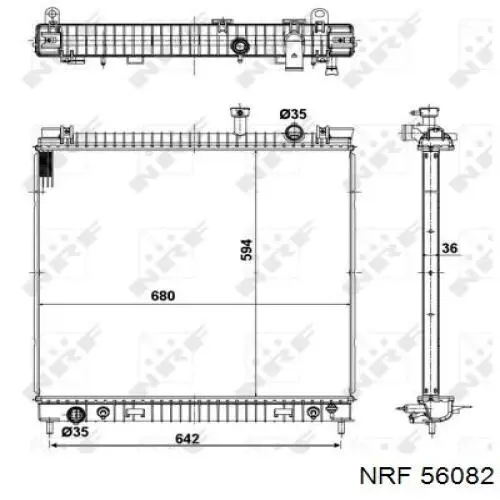 Радіатор охолодження двигуна 56082 NRF