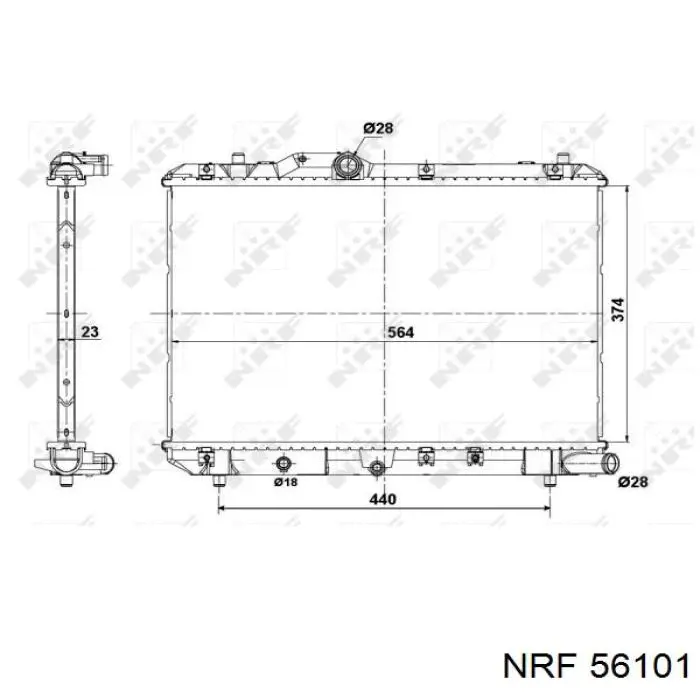 56101 NRF Радіатор охолодження двигуна