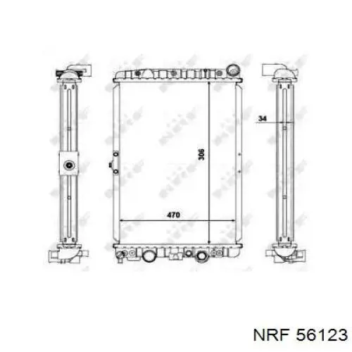 Радіатор охолодження двигуна 56123 NRF