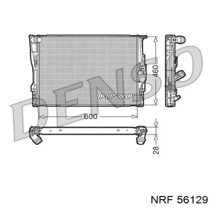 Радіатор охолодження двигуна 56129 NRF