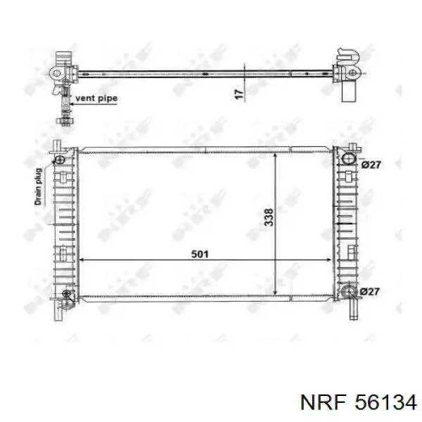 Радіатор основний NRF 56134 ціна, від 59.09 USD