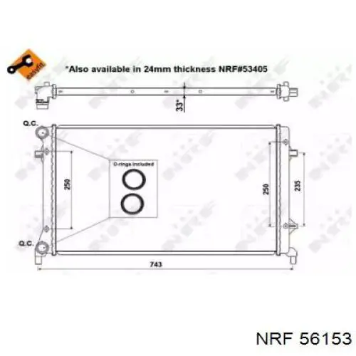 Радіатор основний NRF 56153 ціна, від 58.26 USD